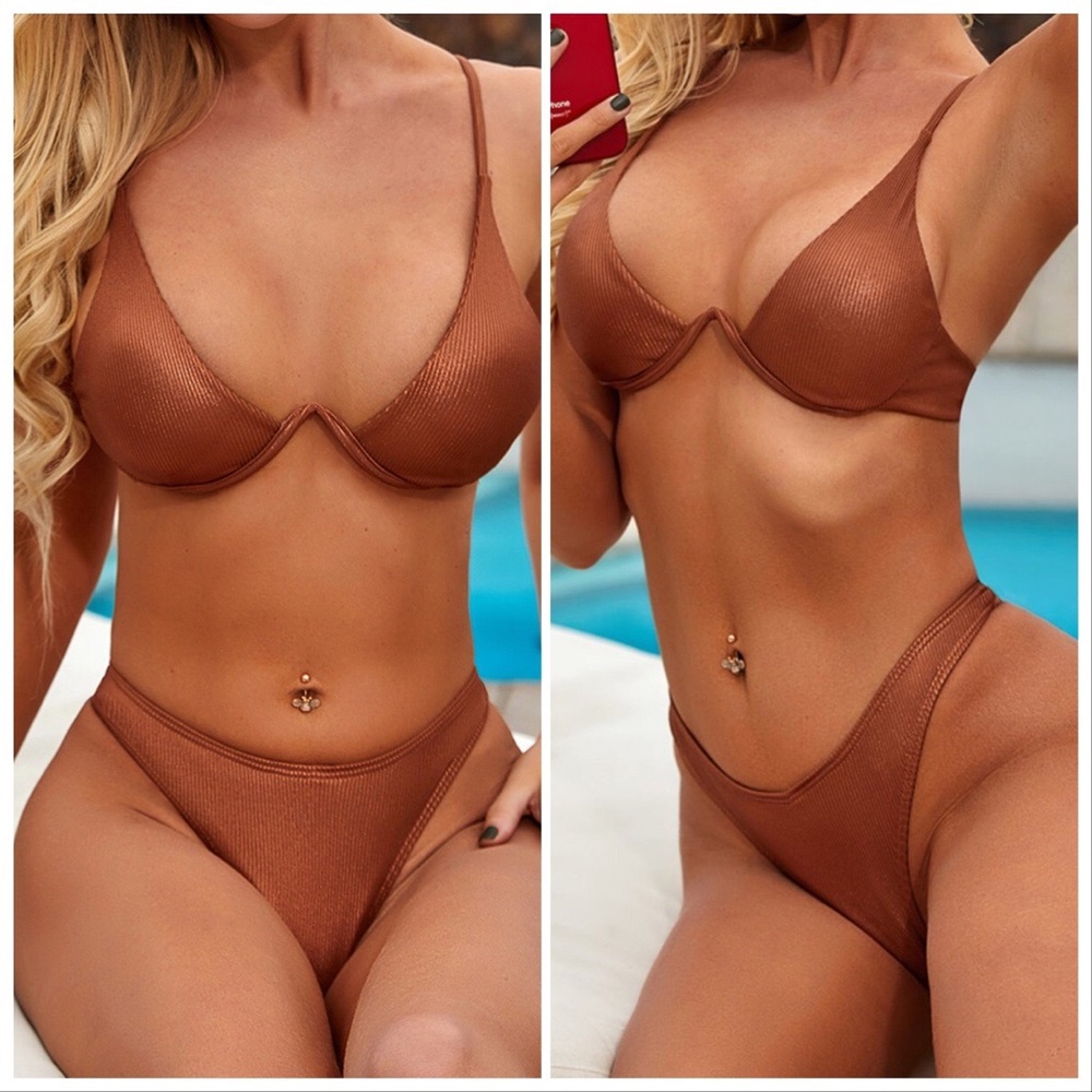 NEW‼️BROWN COPPER PADDED- bikini